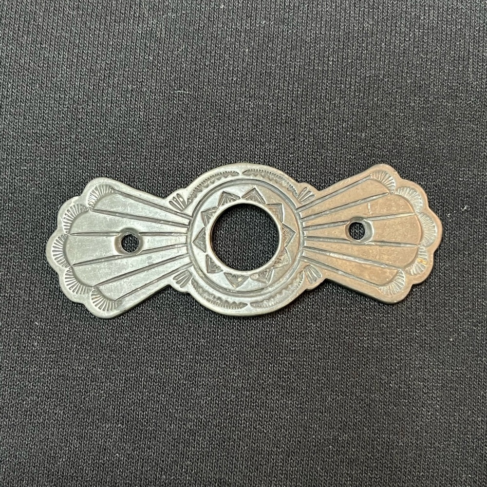 Vintage Navajo Two Dogs silver hair barrette/clip Signed stamped traditional